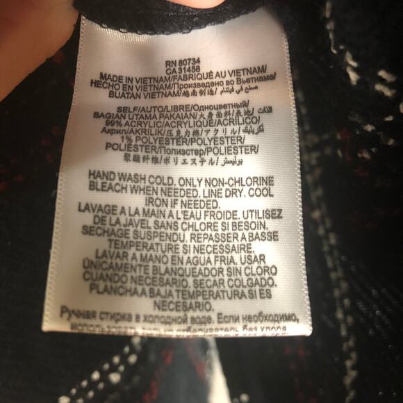 BCBGeneration Cowl Neck Plaid Sleeveless Top Back Keyhole Black xs - Picture 9 of 10